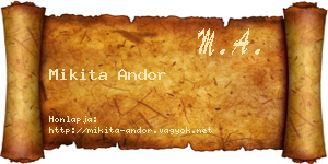 Mikita Andor névjegykártya
