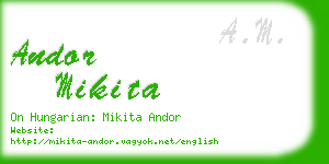 andor mikita business card